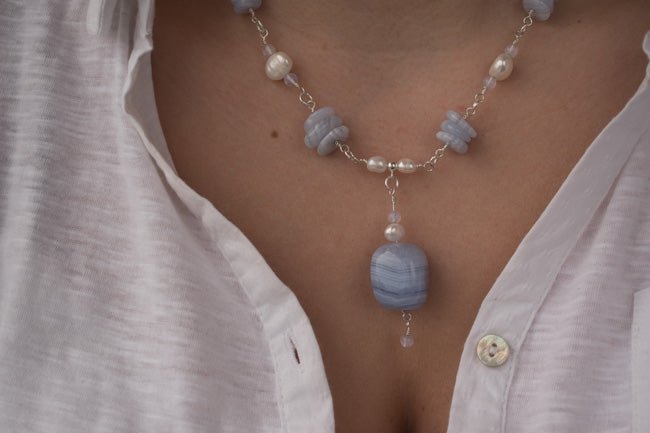 Blue Lace Agate Necklace